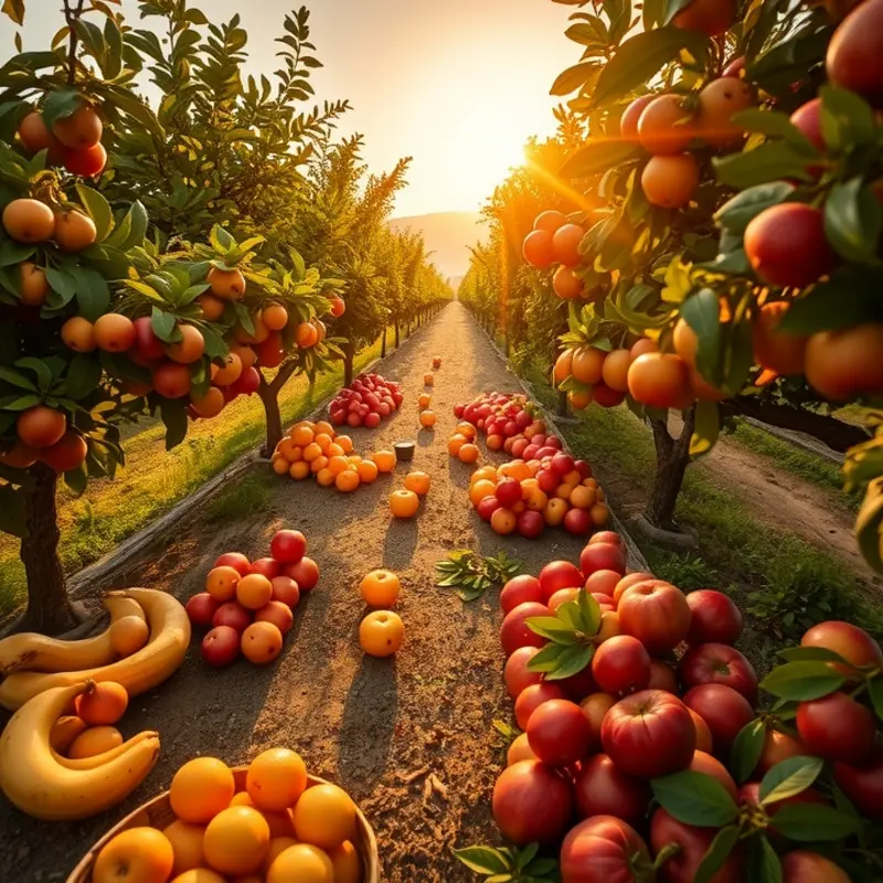 A sunlit field of vibrant vegetables representing healthy nutrition.