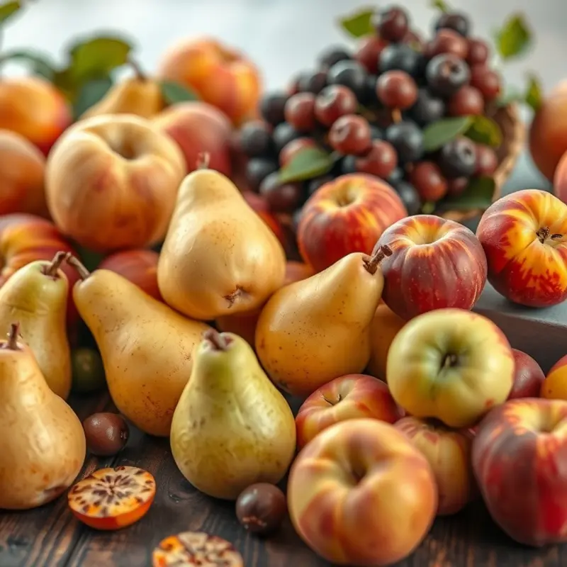 A colorful selection of seasonal fruits ideal for poaching.