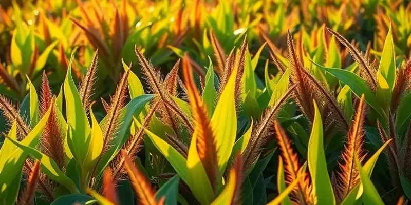 A beautiful landscape of a sunlit valley filled with diverse organic plants, symbolizing health and wellness.