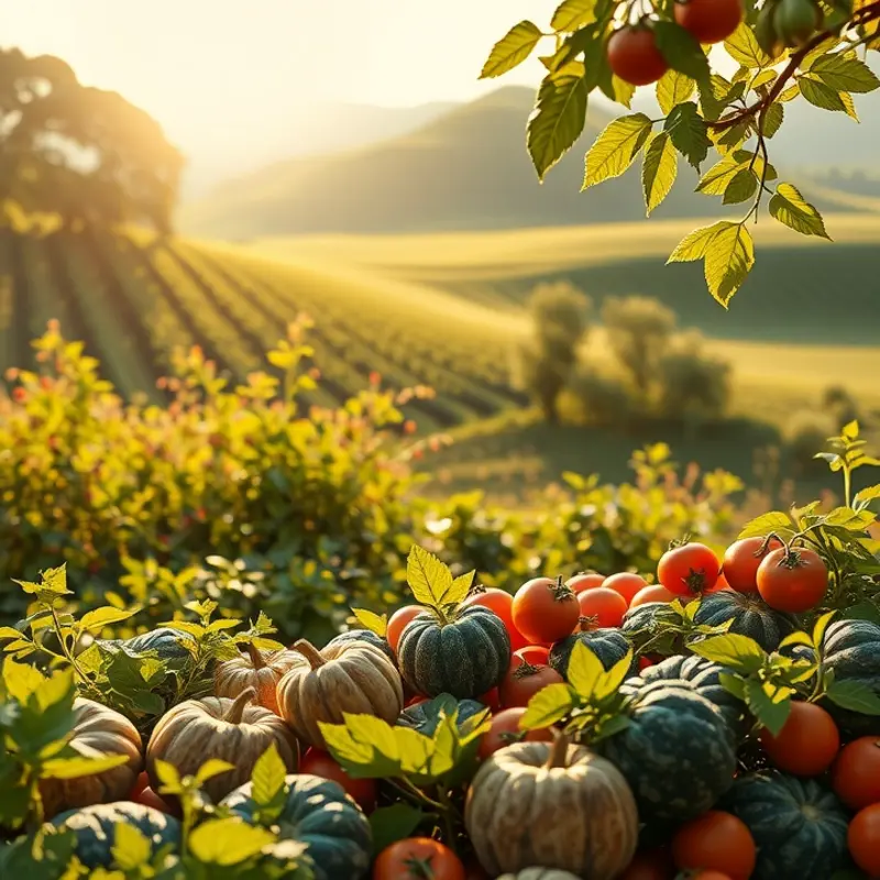A vibrant orchard showcasing the natural beauty of bananas and other organic produce.