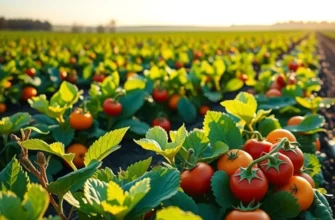 A natural landscape showcasing a sunlit field filled with rich, vibrant produce.