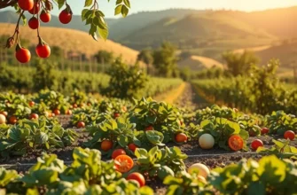 A bright, vibrant field filled with fresh organic vegetables representing healthy nutrition.