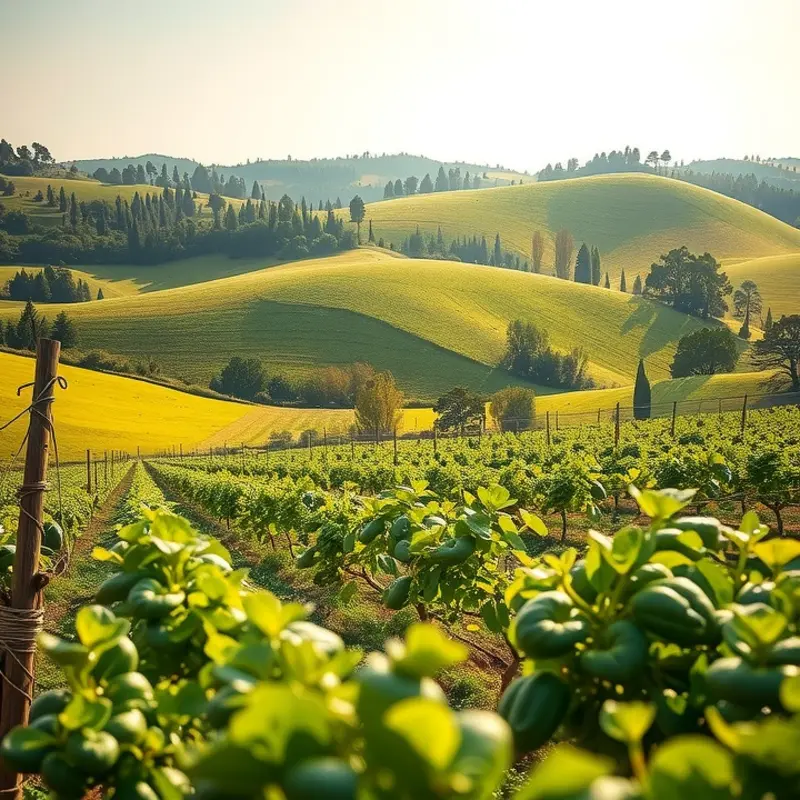 A vibrant sunlit field showcasing healthy, organic produce.