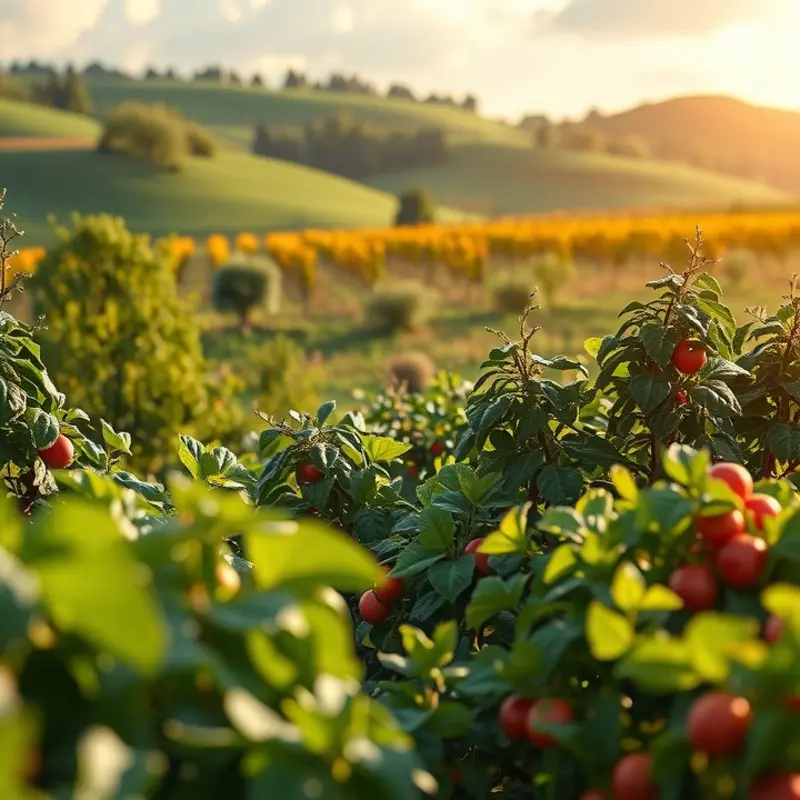 A vibrant sunlit field showcasing the abundance of fresh vegetables.