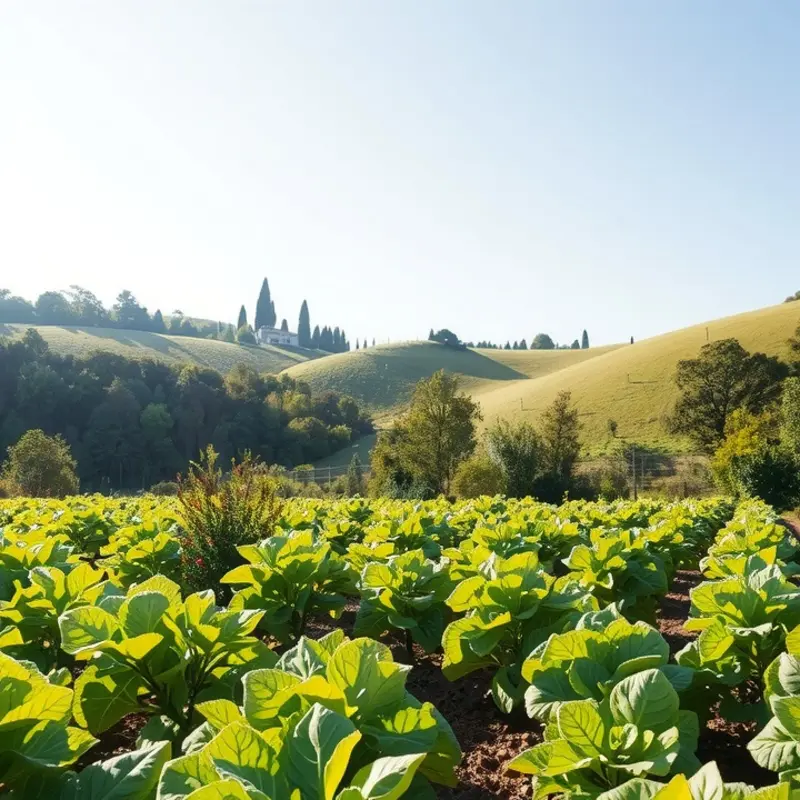 A vibrant sunlit field showcasing fresh produce.