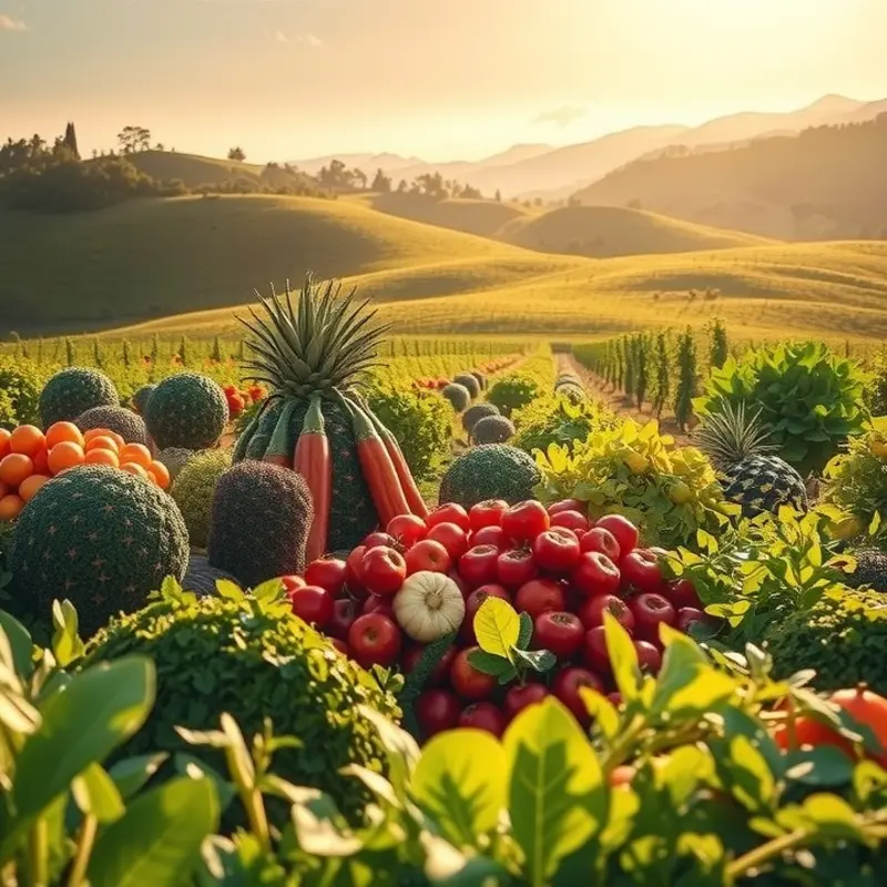 A sunlit field showcasing the natural abundance of fresh produce.