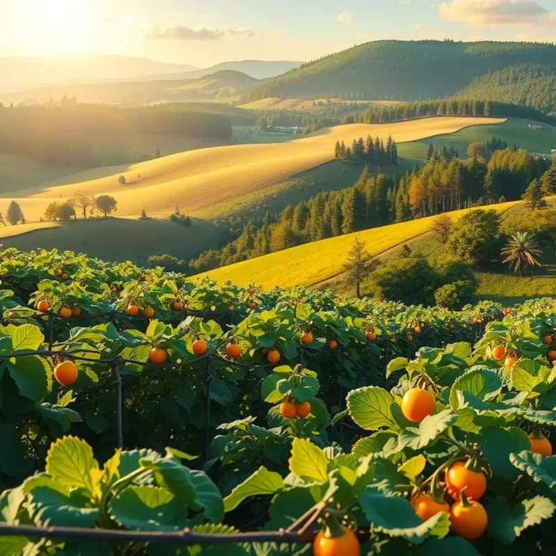 A sunlit field brimming with vibrant produce, symbolizing freshness for wrap fillings.