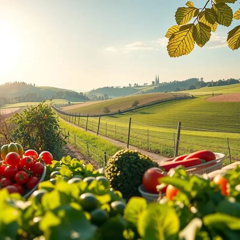 A vibrant garden full of fresh vegetables ready for pickling.