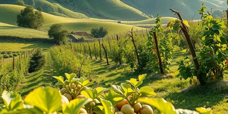 A bright and beautiful field of organic produce representing health and gratitude in eating.