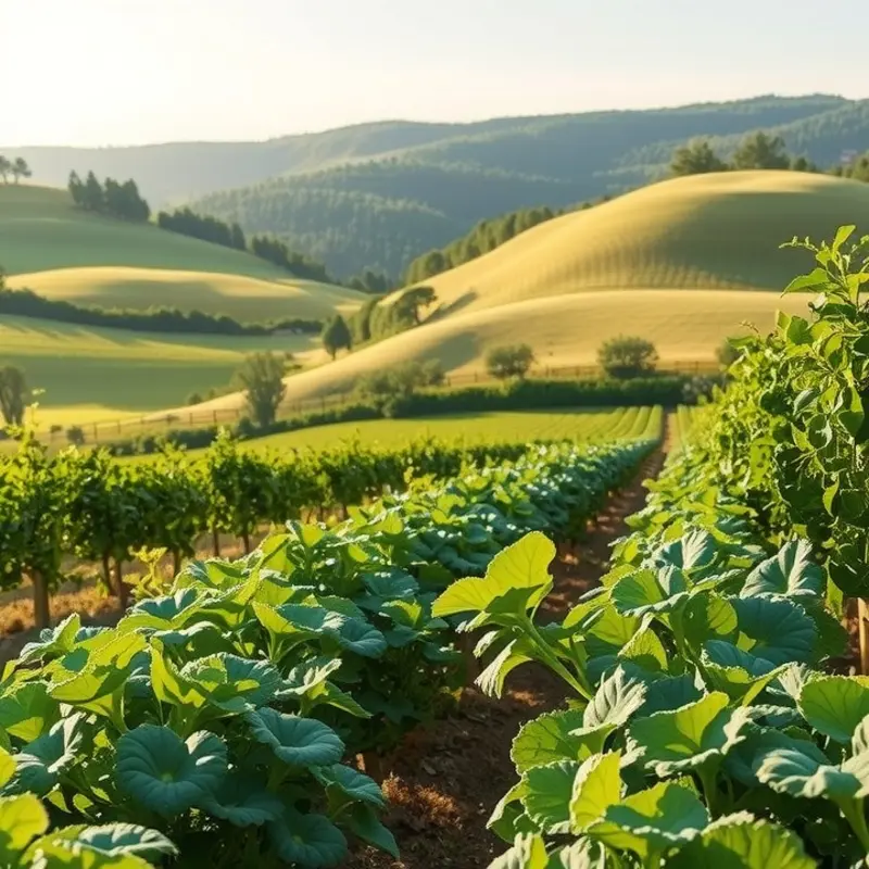 A sunlit orchard showcasing the natural beauty and abundance of organic produce.