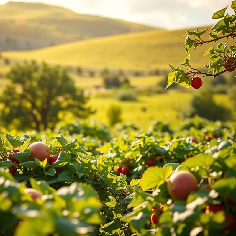 A vibrant organic garden brimming with fresh produce.