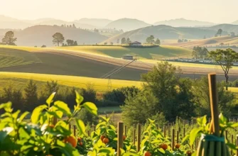 A picturesque landscape showcasing an organic harvest, depicting vibrant produce under the sun.