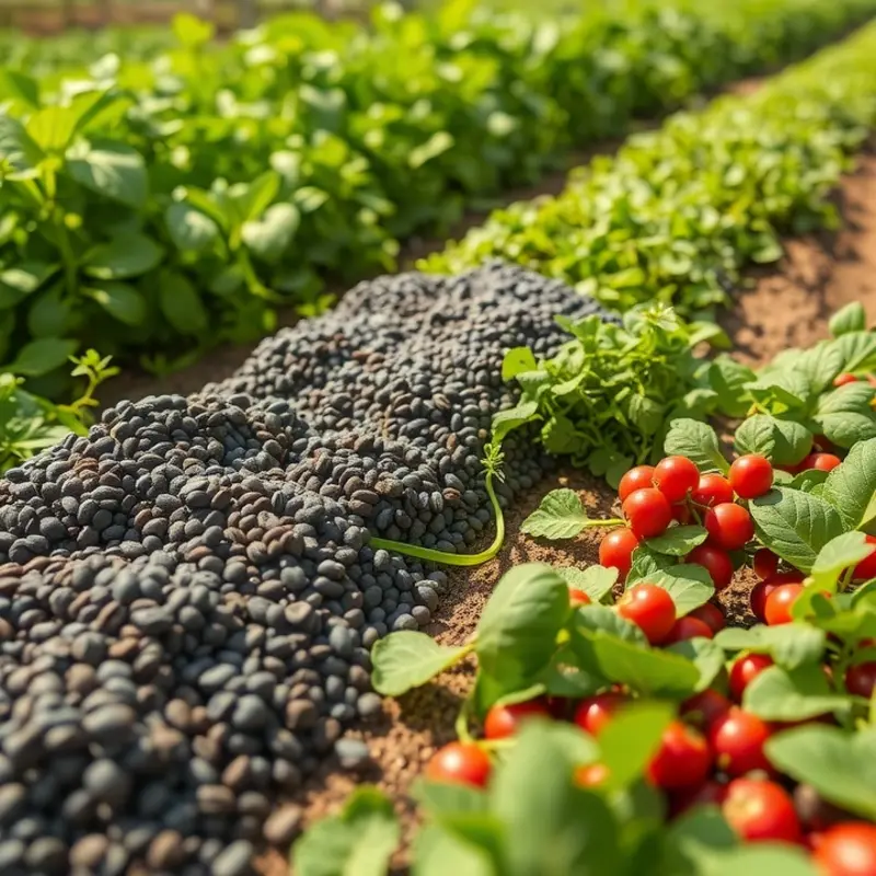 A flourishing field of quinoa amidst lush, green hills.