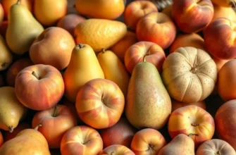 A picturesque orchard filled with fruit trees displaying abundant ripe fruits, capturing the essence of fresh produce ready for culinary use.