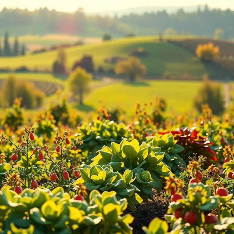 A vibrant assortment of tropical fruits thriving in a sunlit orchard.