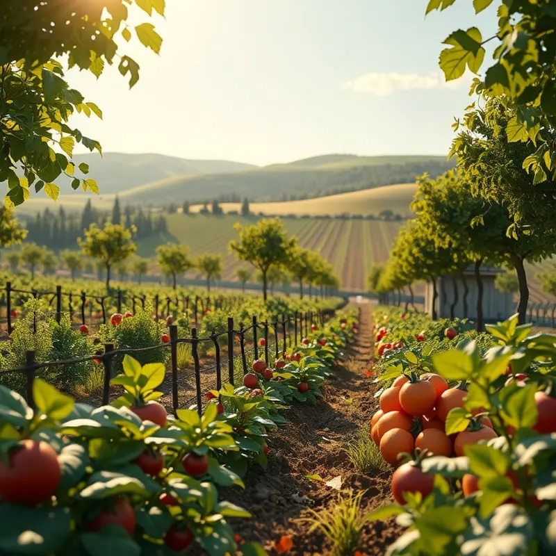 A sunlit field showcasing vibrant turmeric plants amidst lush greenery.