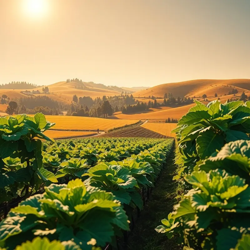 A vibrant landscape reflecting the abundance of healthy produce.