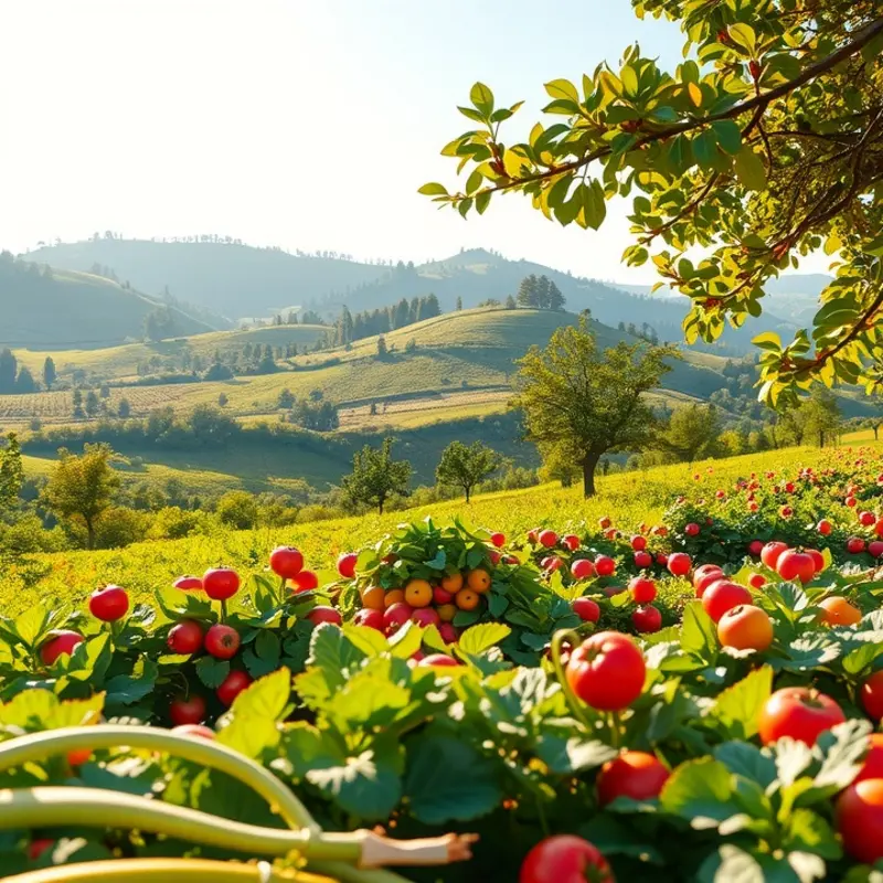 An organic landscape showcasing the beauty of nature’s bounty, representing ingredients commonly found in margarine.