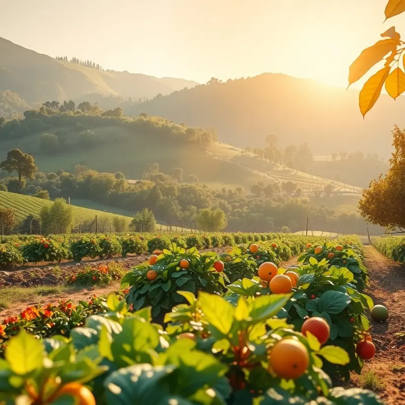 A serene landscape showcasing the beauty of organic produce.