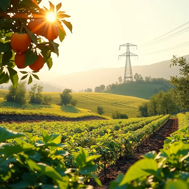 A sunlit orchard showcasing vibrant, fresh produce.