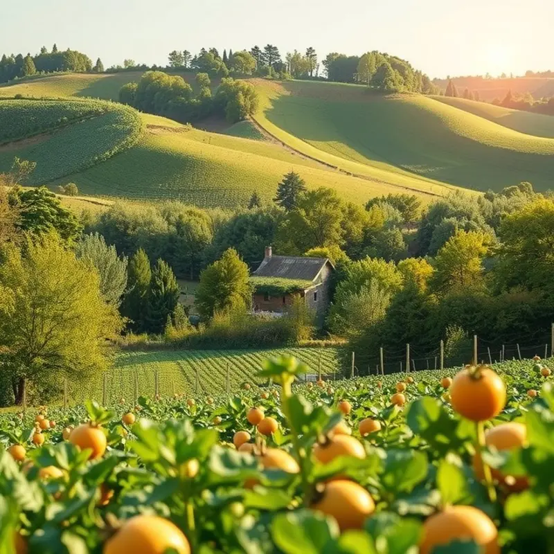 A serene landscape of lush greenery representing nature’s bounty.