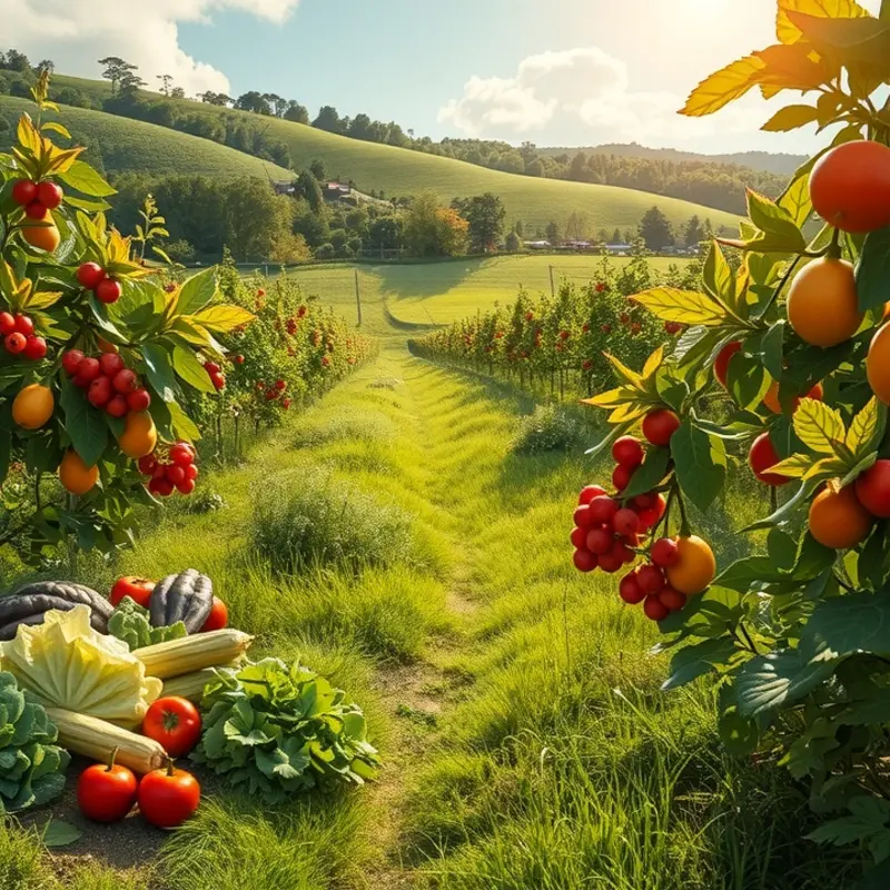 A serene landscape of lush greenery representing nature’s bounty.