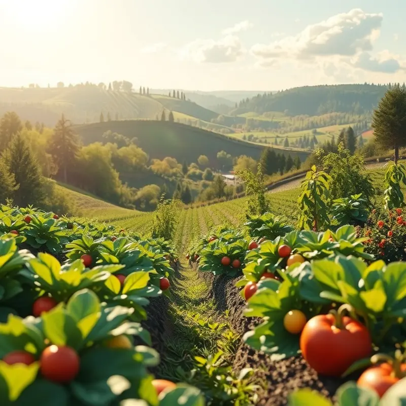 A serene landscape showcasing the beauty of organic produce.