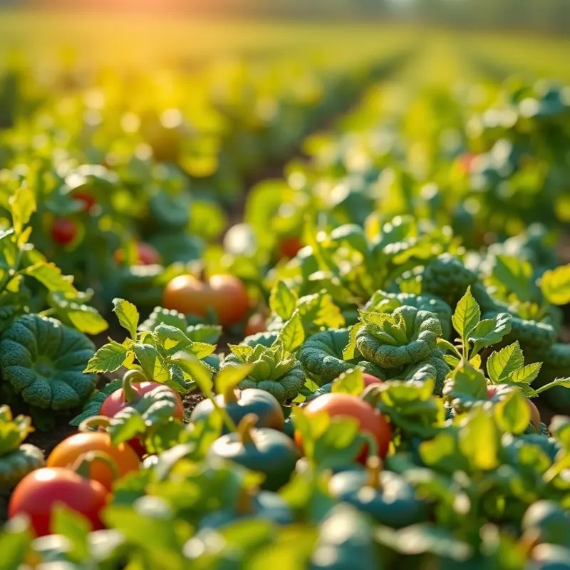 A sunlit field showcasing the vibrancy of earth’s organic bounty, perfect for a healthy diet.