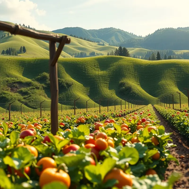 A vibrant sunlit field filled with fresh produce, perfect for dehydrating.