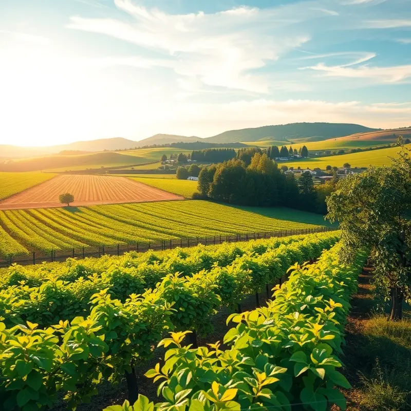 A vibrant sunlit field filled with fresh produce, perfect for dehydrating.