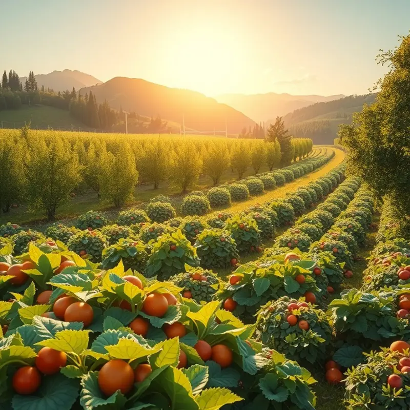 Fresh, organic produce in a sunlit field, representing healthy cooking alternatives.